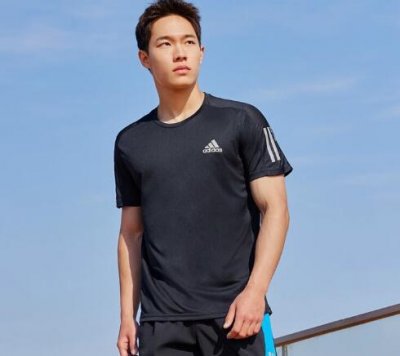 adidas阿迪达斯轻运动男装速干圆领上衣短袖