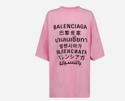 BALENCIAGA巴黎世家LANGUAGES男士品牌圆领T恤